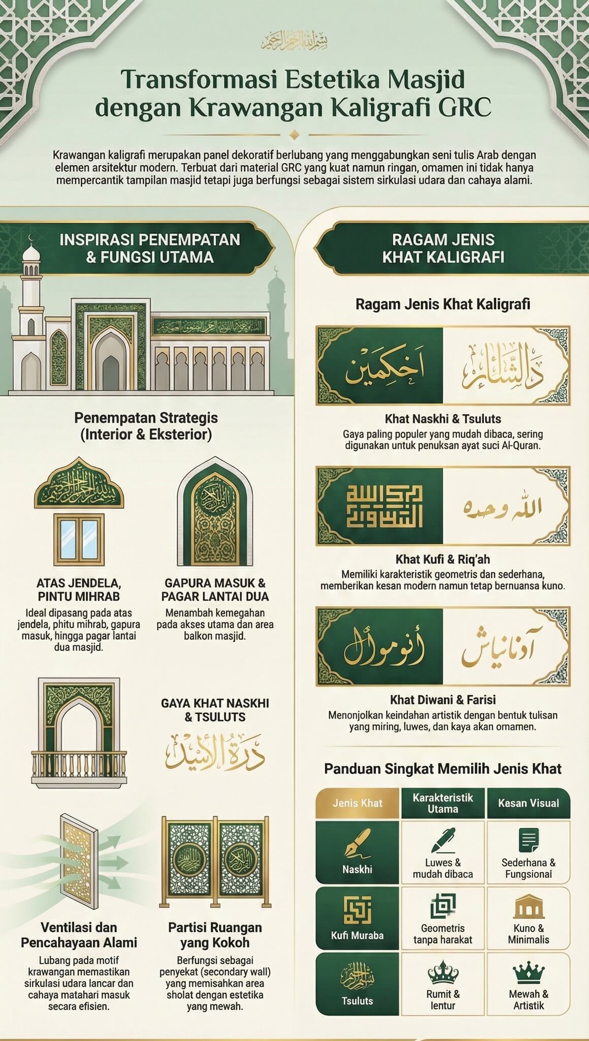 Infografik Motif Krawangan Kaligrafi